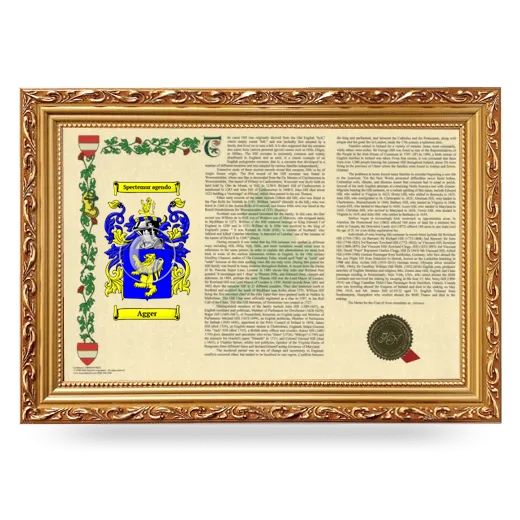 Agger Armorial Landscape Framed - Gold