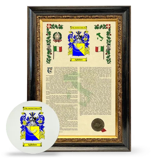 Aglialoro Framed Armorial History and Mouse Pad - Heirloom