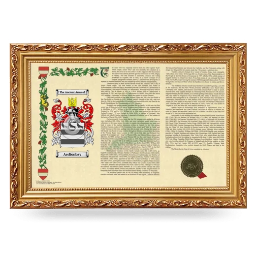 Acclionbay Armorial Landscape Framed - Gold