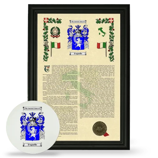 D'agnello Framed Armorial History and Mouse Pad - Black