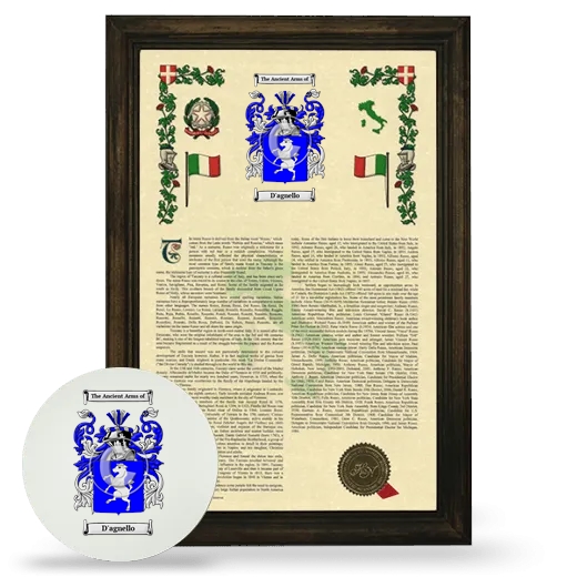 D'agnello Framed Armorial History and Mouse Pad - Brown