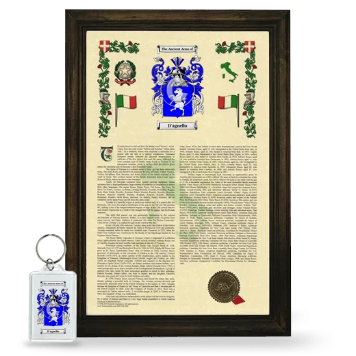 D'agnello Framed Armorial History and Keychain - Brown