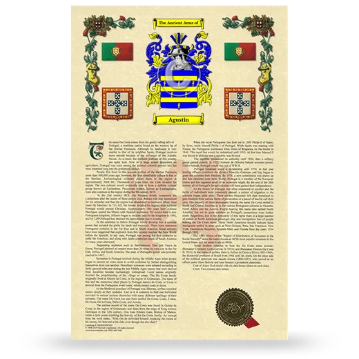 Agustin Armorial History with Coat of Arms