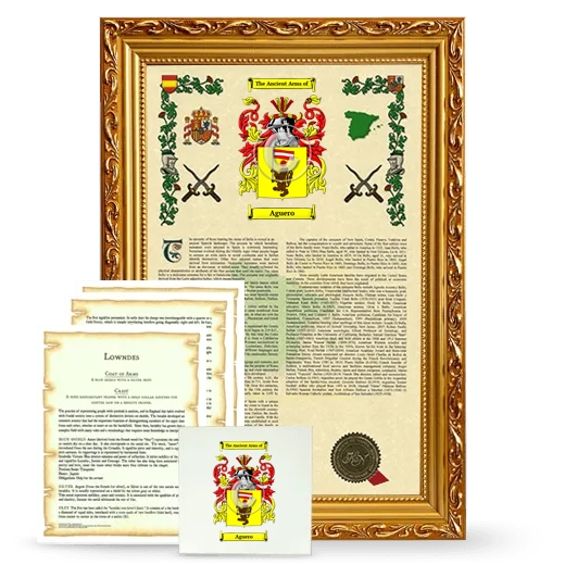 Aguero Framed Armorial, Symbolism and Large Tile - Gold