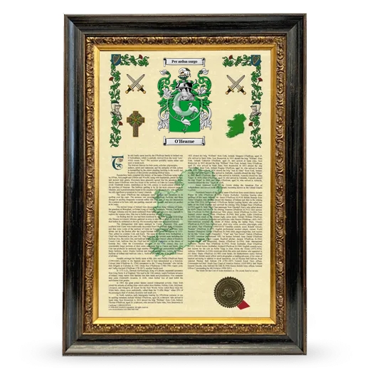 O'Hearne Armorial History Framed - Heirloom