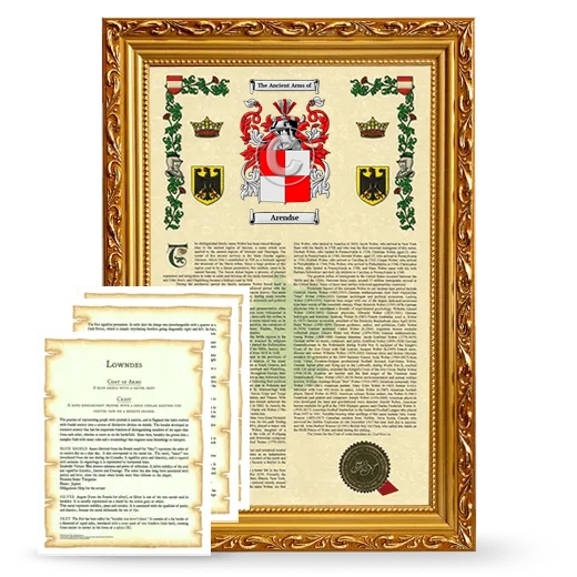 Arendse Framed Armorial History and Symbolism - Gold