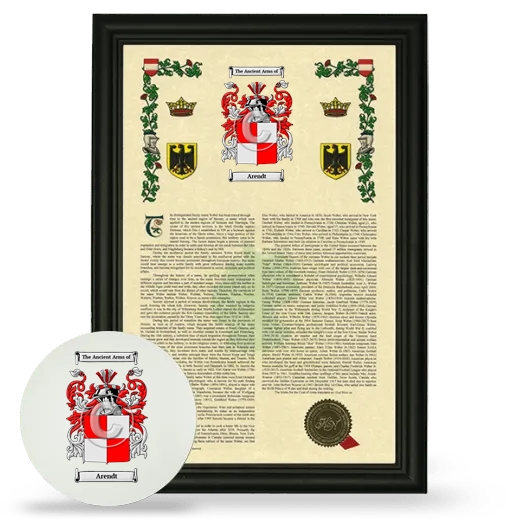 Arendt Framed Armorial History and Mouse Pad - Black