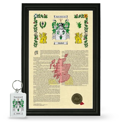 Akynhed Framed Armorial History and Keychain - Black