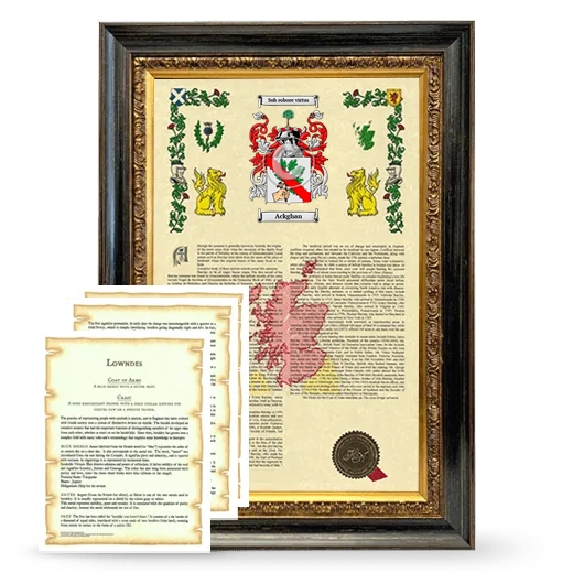 Ackghan Framed Armorial History and Symbolism - Heirloom