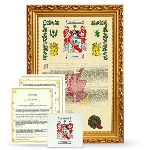 Ackhan Framed Armorial, Symbolism and Large Tile - Gold