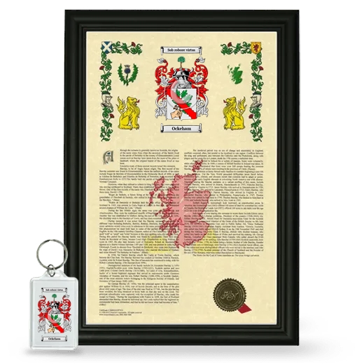 Ockeham Framed Armorial History and Keychain - Black