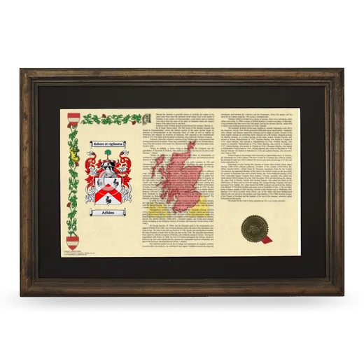 Achins Deluxe Armorial Landscape Framed - Brown