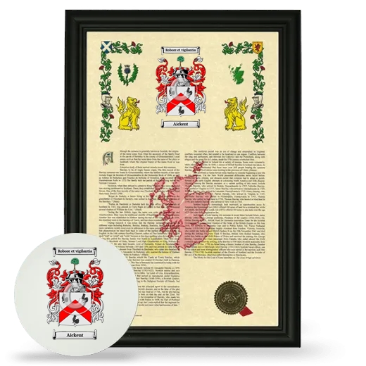 Aickent Framed Armorial History and Mouse Pad - Black