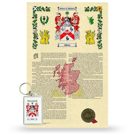 Aikens Armorial History and Keychain Package