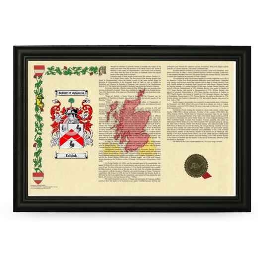 Echink Armorial Landscape Framed - Black