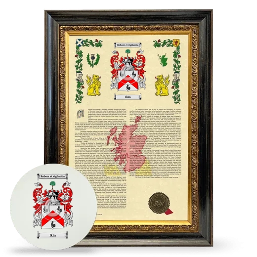 Ikin Framed Armorial History and Mouse Pad - Heirloom