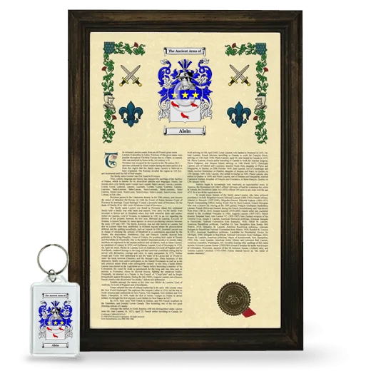 Alain Framed Armorial History and Keychain - Brown