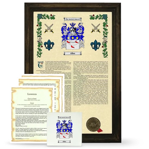 Allan Framed Armorial, Symbolism and Large Tile - Brown