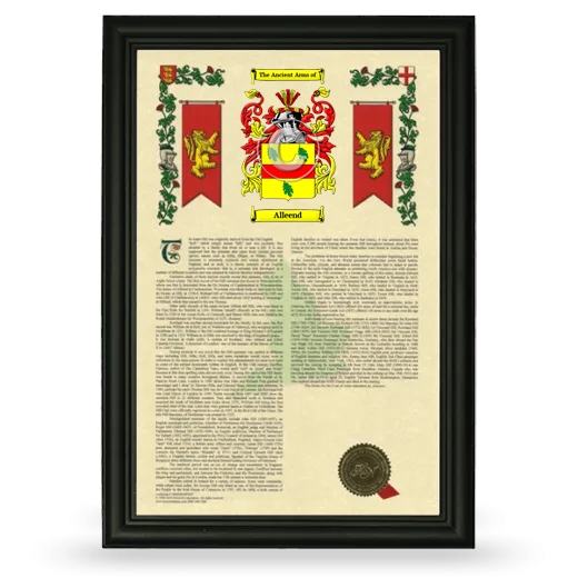 Alleend Armorial History Framed - Black