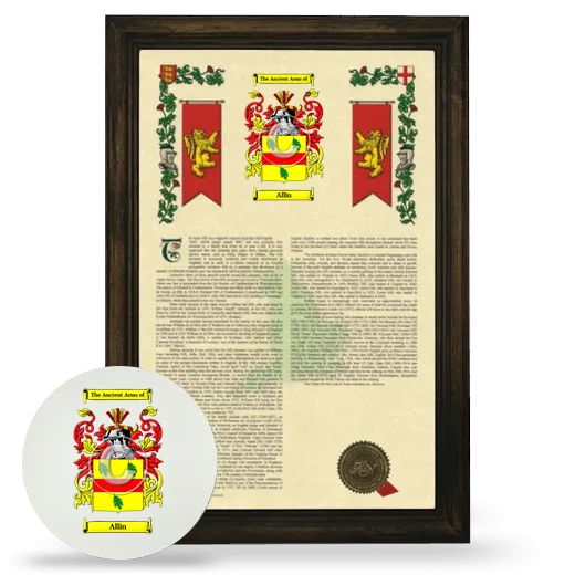 Allin Framed Armorial History and Mouse Pad - Brown