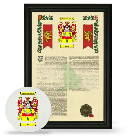 Ellan Framed Armorial History and Mouse Pad - Black