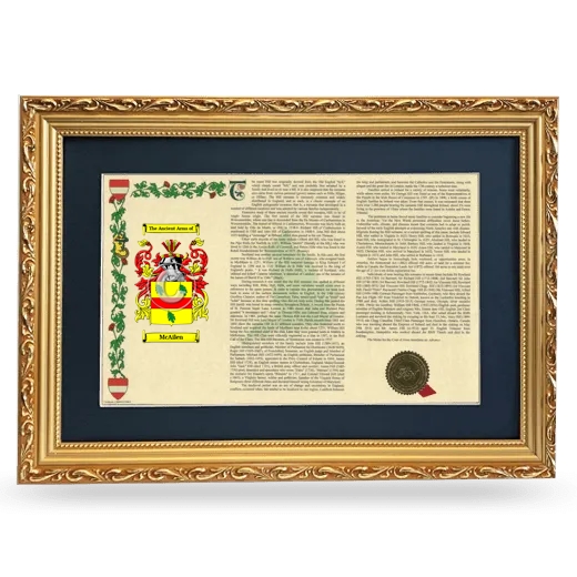 McAilen Deluxe Armorial Landscape Framed - Gold