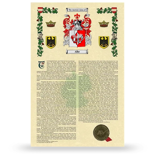 Albe Armorial History with Coat of Arms