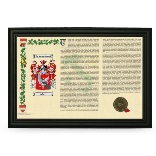 Alberi Armorial Landscape Framed - Black