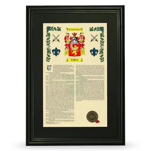 D'alberre Deluxe Armorial Framed - Black