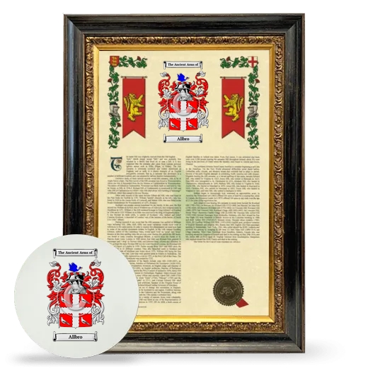 Allbro Framed Armorial History and Mouse Pad - Heirloom