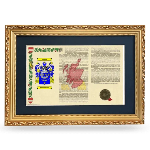 Aldenstume Deluxe Armorial Landscape Framed - Gold