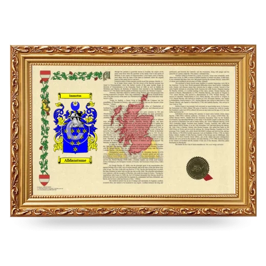 Alldanstume Armorial Landscape Framed - Gold