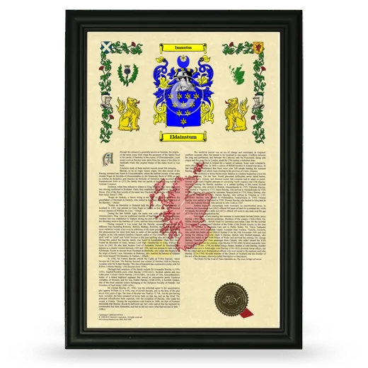 Eldainstum Armorial History Framed - Black