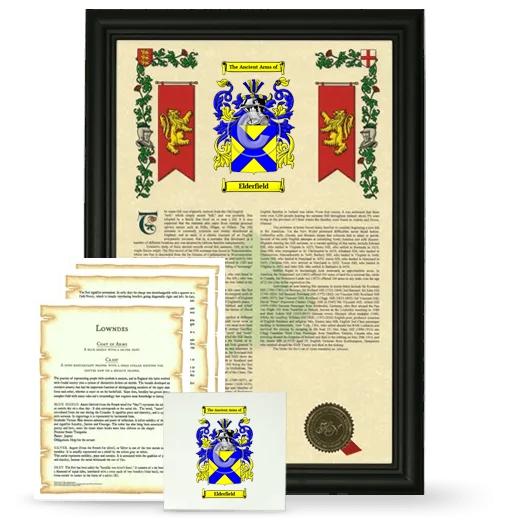 Elderfield Framed Armorial, Symbolism and Large Tile - Black