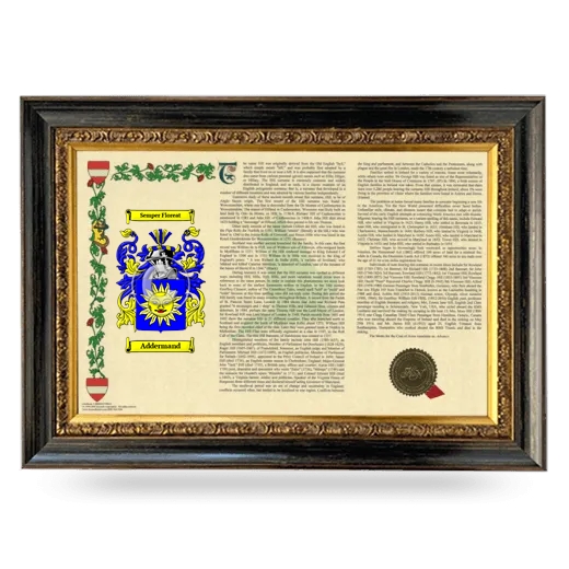 Addermand Armorial Landscape Framed - Heirloom