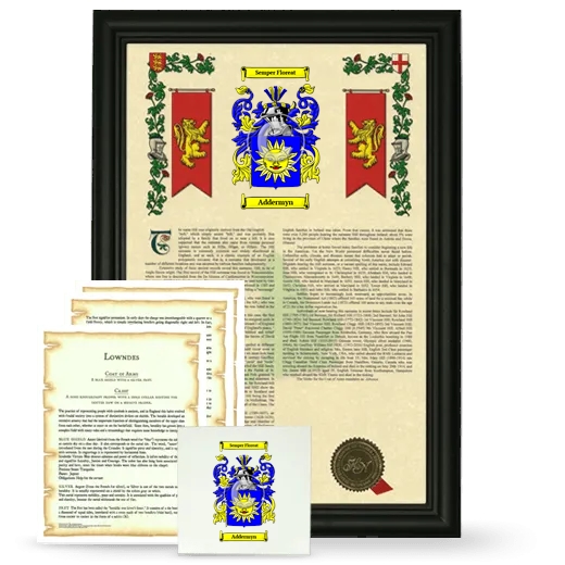 Addermyn Framed Armorial, Symbolism and Large Tile - Black