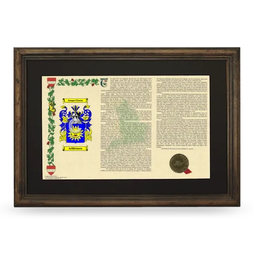 Aeldermen Deluxe Armorial Landscape Framed - Brown