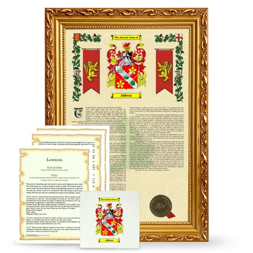 Aldersy Framed Armorial, Symbolism and Large Tile - Gold