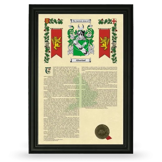 Altartind Armorial History Framed - Black