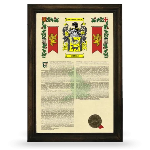 Ealdand Armorial History Framed - Brown