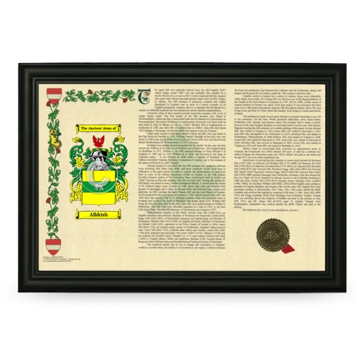 Alldrish Armorial Landscape Framed - Black