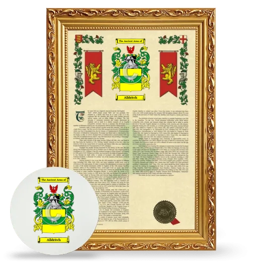 Alldritch Framed Armorial History and Mouse Pad - Gold