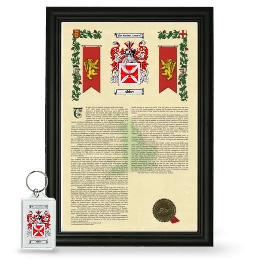 Aldwy Framed Armorial History and Keychain - Black