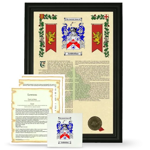 Awldwithay Framed Armorial, Symbolism and Large Tile - Black