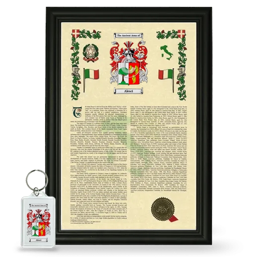 Alesci Framed Armorial History and Keychain - Black