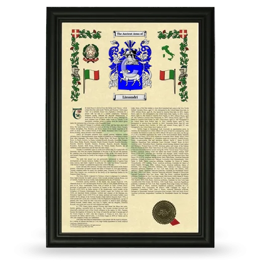 Lissandri Armorial History Framed - Black