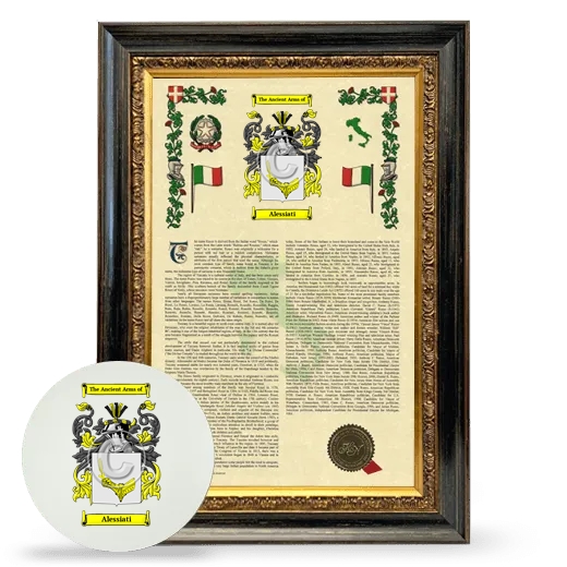 Alessiati Framed Armorial History and Mouse Pad - Heirloom