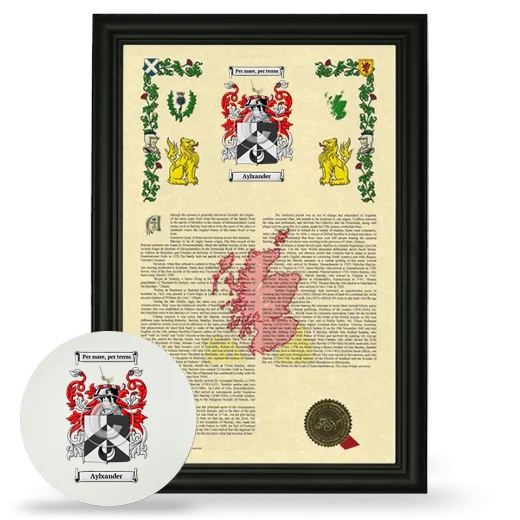 Aylxander Framed Armorial History and Mouse Pad - Black