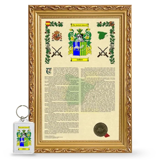 Lofaro Framed Armorial History and Keychain - Gold