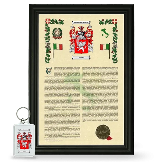 Alioto Framed Armorial History and Keychain - Black